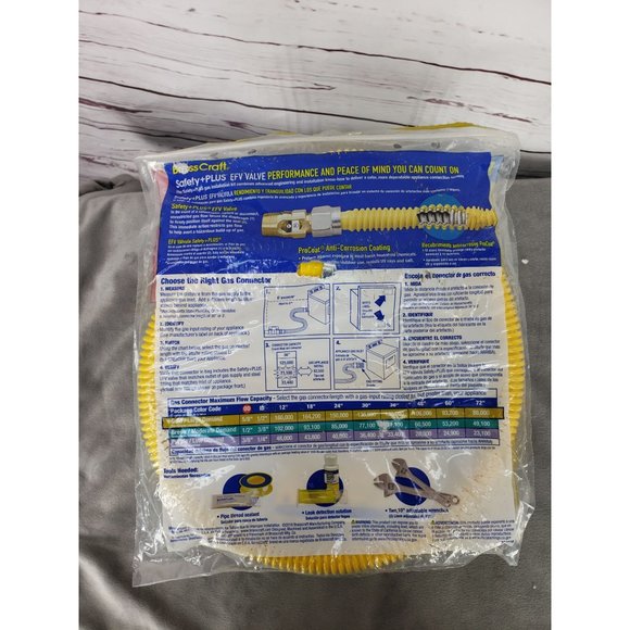 BrassCraft 48-in 1/2-in FIP Inlet x 5/8-in OD Outlet Stainless Steel Gas Connect - Picture 5 of 11